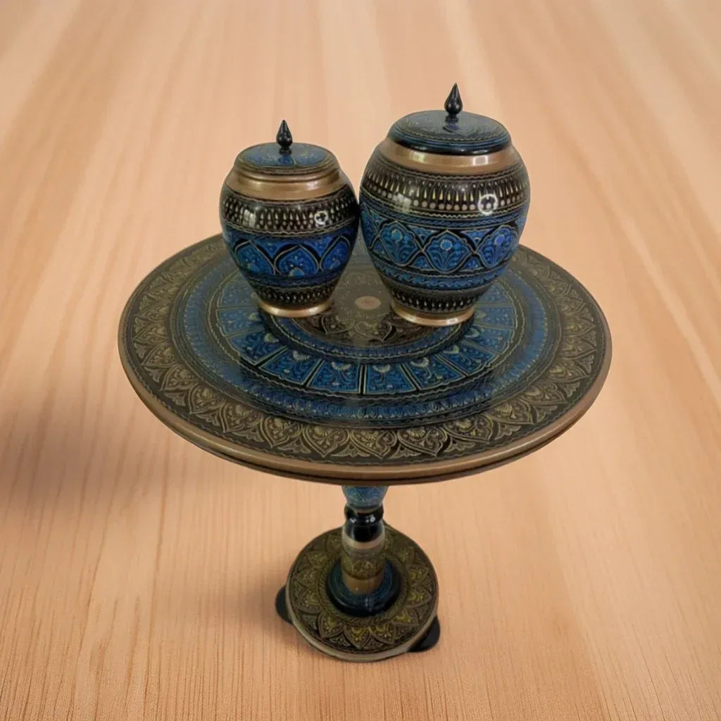 Handcrafted Naqshi Art Accent Table – Decorative Wooden Side Table