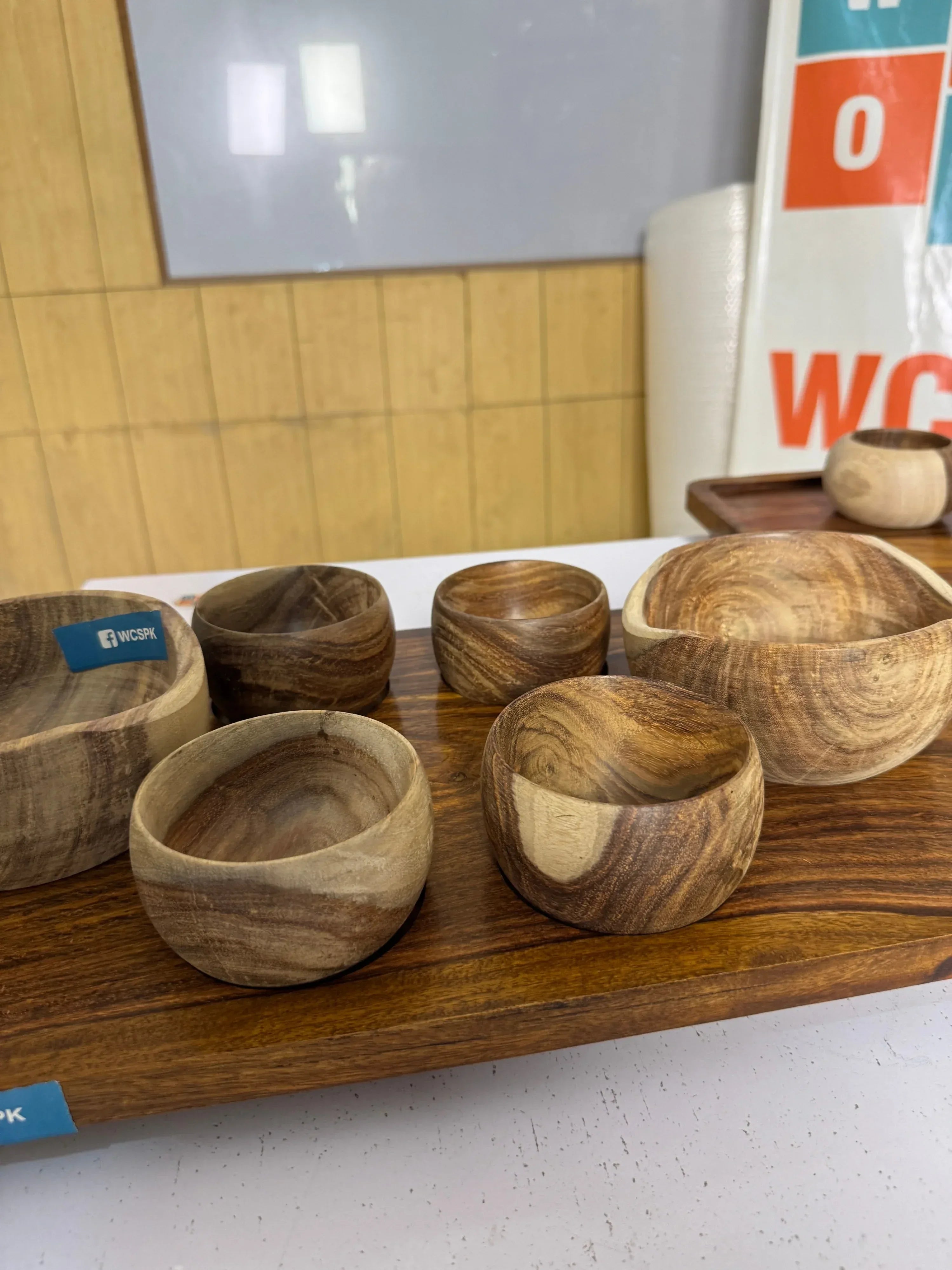 Premium Wooden Serving Tray with Bowl Set – Handcrafted Sheesham Serving Tray
