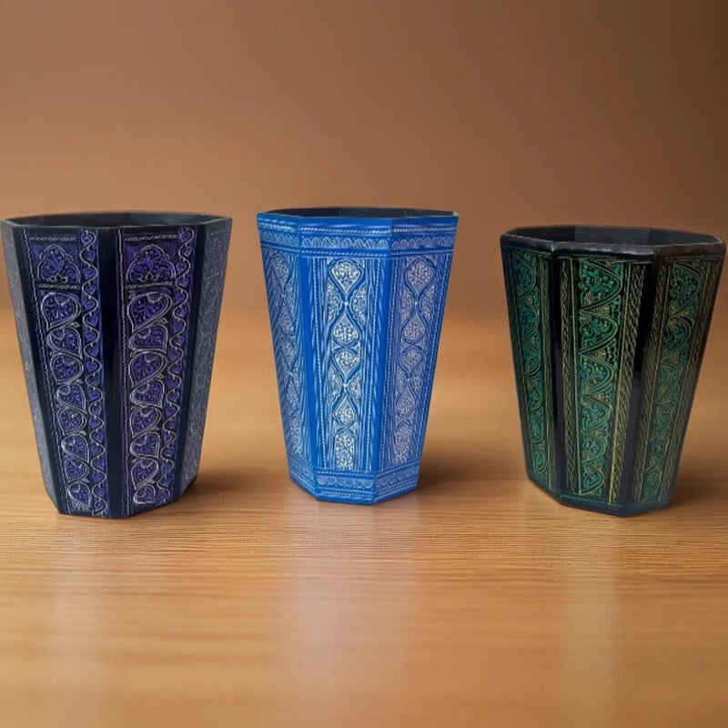 Naqshi Art Wooden Dustbin – Hand-Carved Decorative Wooden Waste Bin for Home & Office