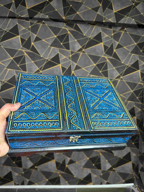 Hand Carved Wooden Naqshi Quran Box – Premium Islamic Storage