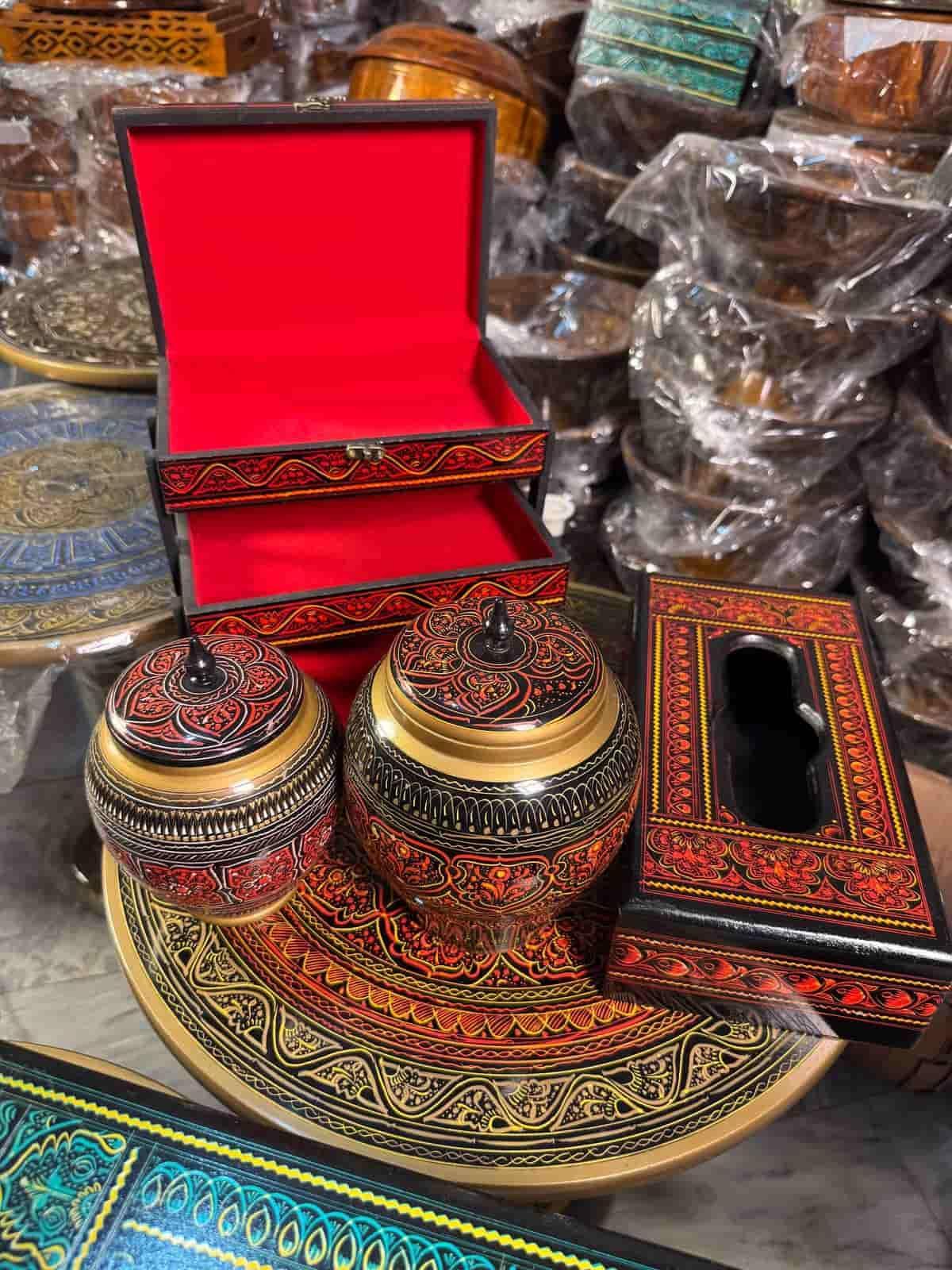 Naqshi Art Wooden Table Set – Hand-Carved Traditional Décor