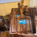 Square Wooden Serving Platter – Rustic Wooden Serveware for Snacks & Meals