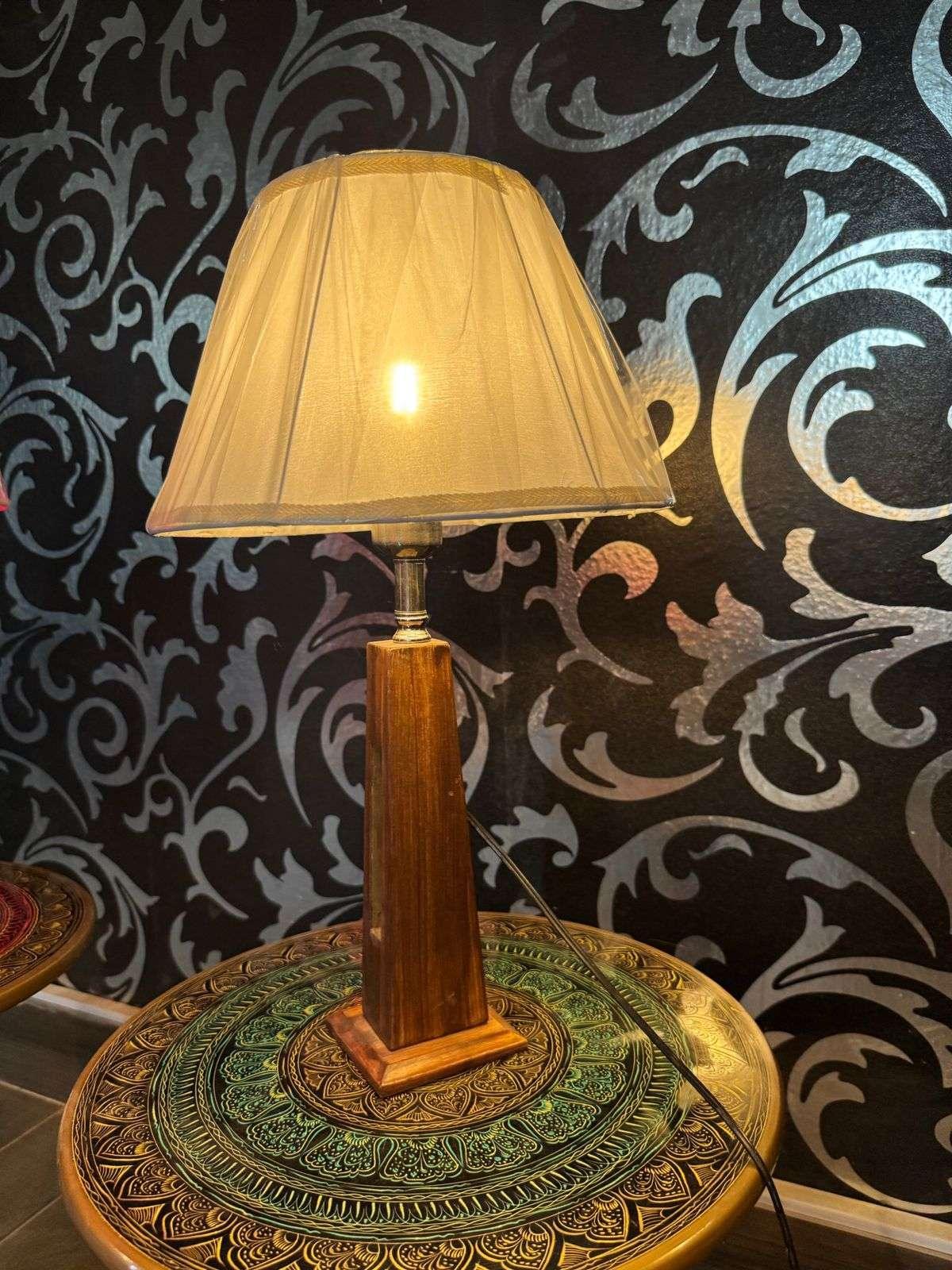 Wooden Night Lamps Pair – Rustic Bedside & Table Lighting