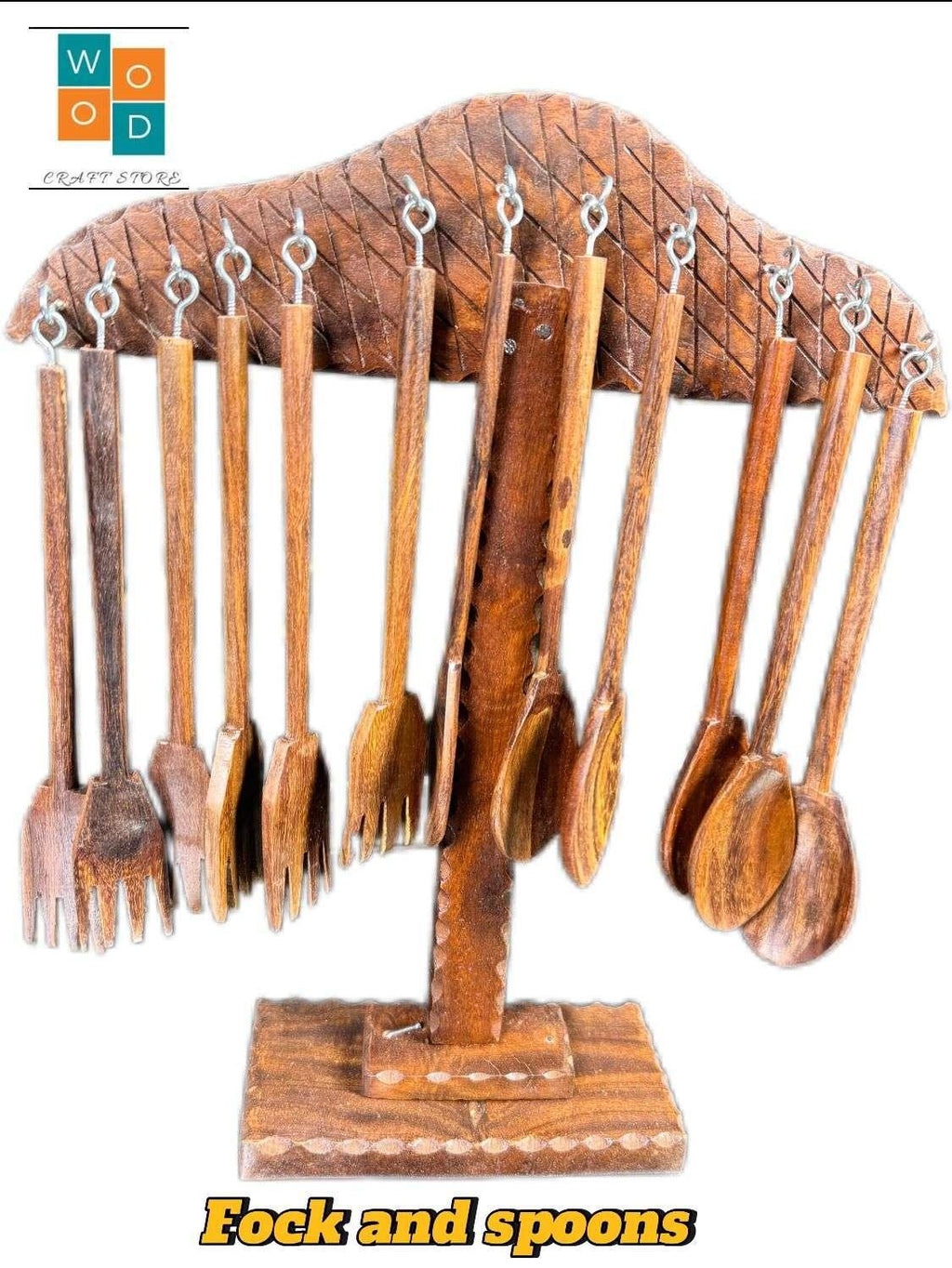 Wooden Fork and Spoon Set for Dining – Handcrafted Wood Flatware