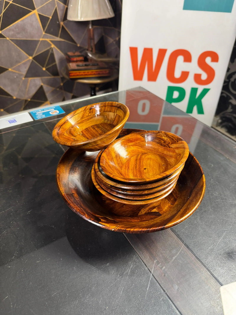 Wooden Bowl Set in Pakistan – Handcrafted Serving & Dining Bowls