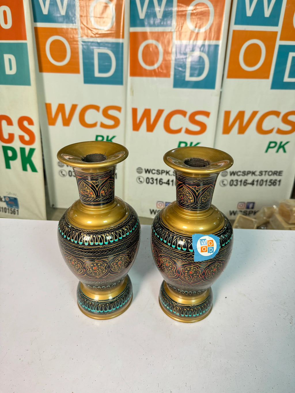Handcrafted Wooden Naqshi Art Vase – Decorative Flower Pot for Home Decor