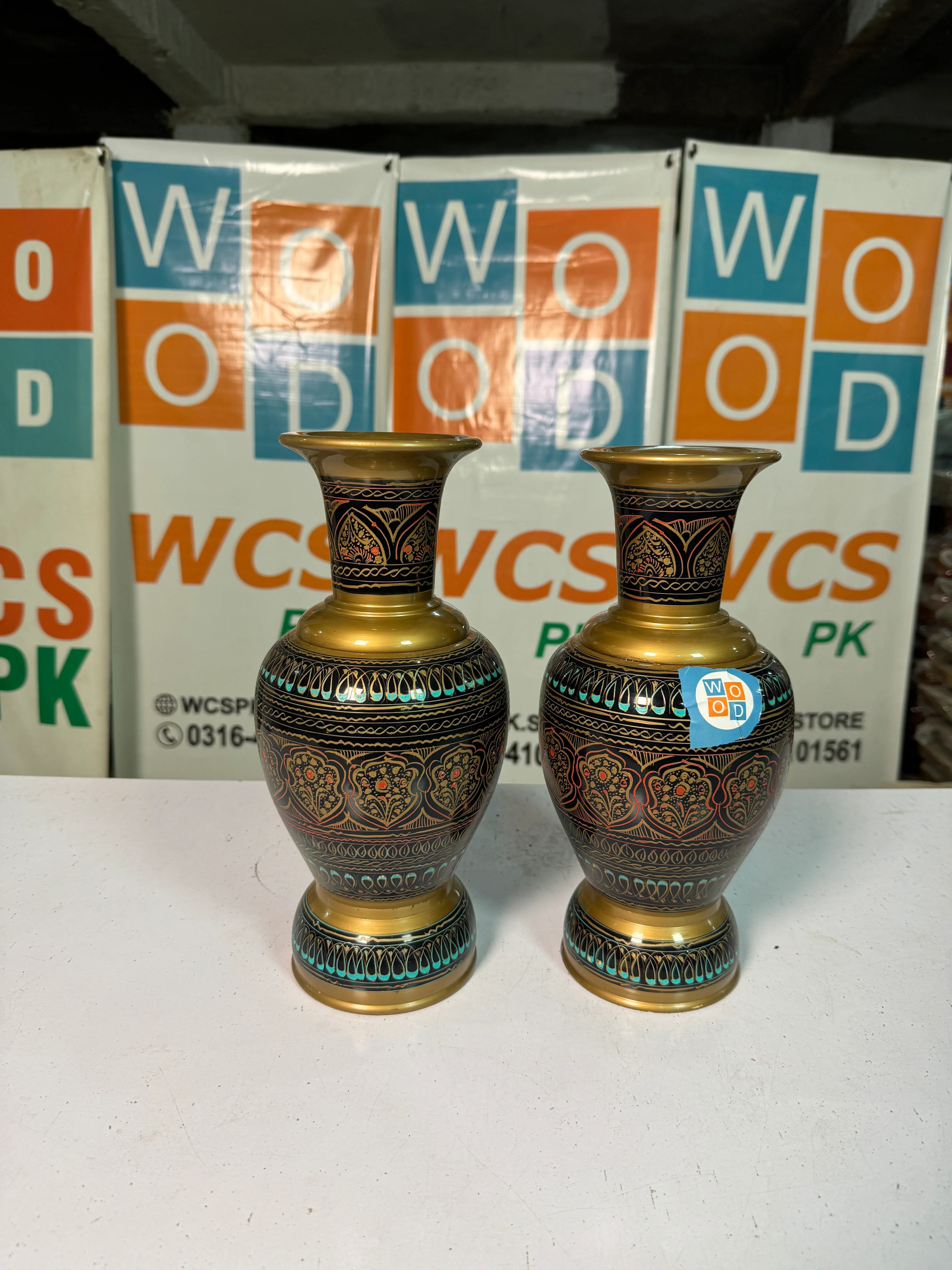 Handcrafted Wooden Naqshi Art Vase – Decorative Flower Pot for Home Decor