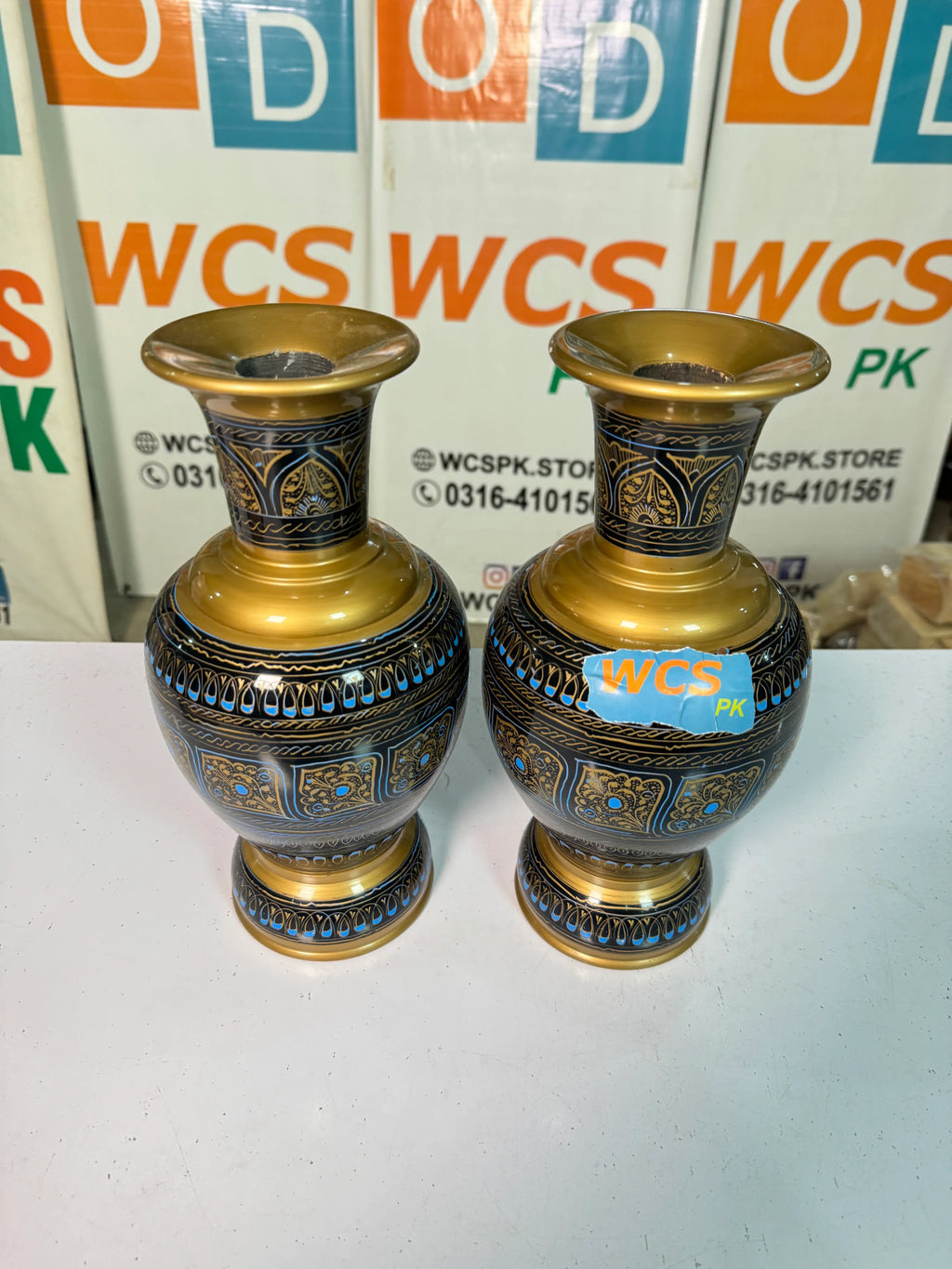 Handcrafted Wooden Naqshi Art Vase – Decorative Flower Pot for Home Decor
