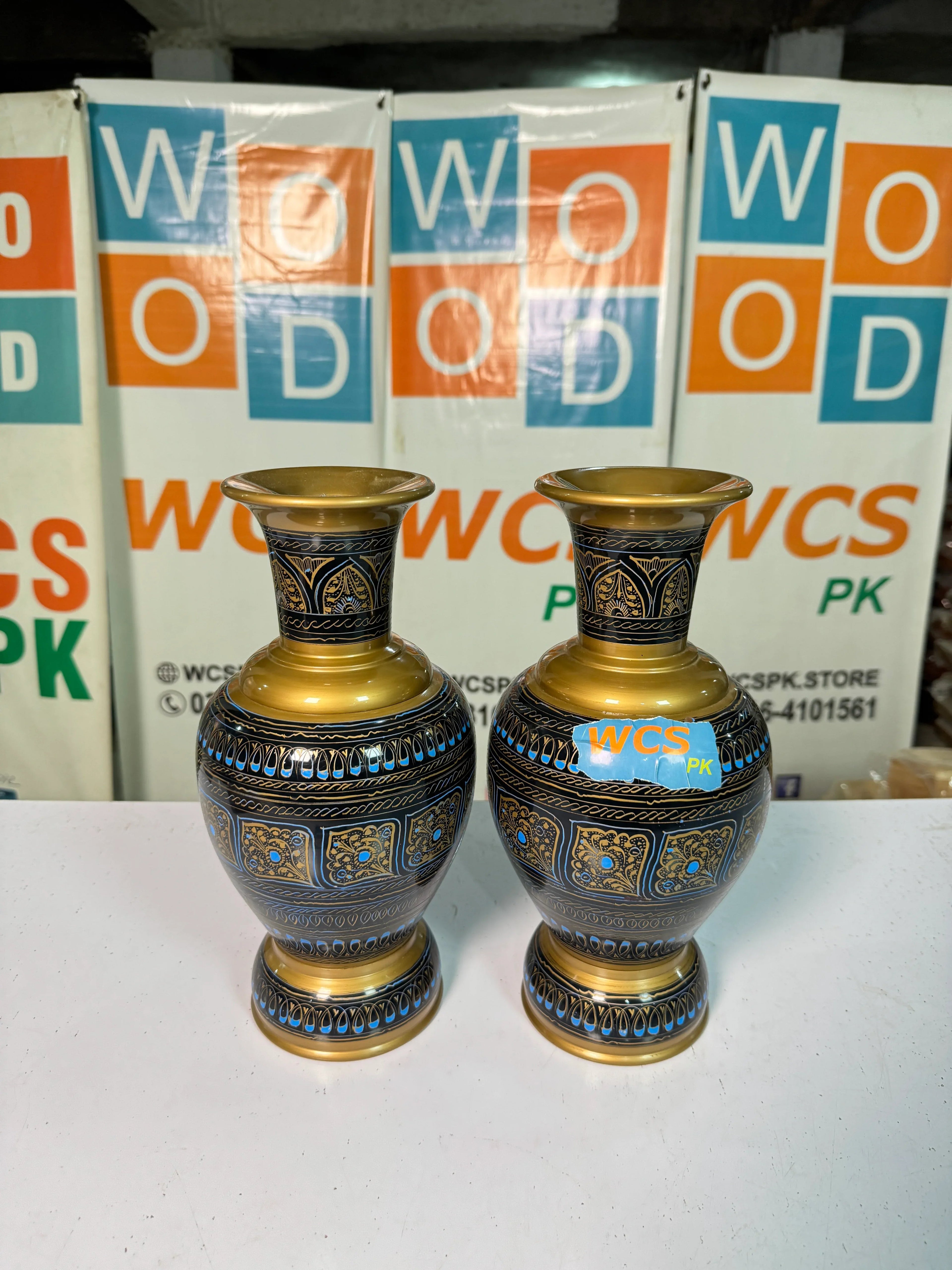 Handcrafted Wooden Naqshi Art Vase – Decorative Flower Pot for Home Decor