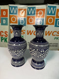 Handcrafted Wooden Naqshi Art Vase – Decorative Flower Pot for Home Decor